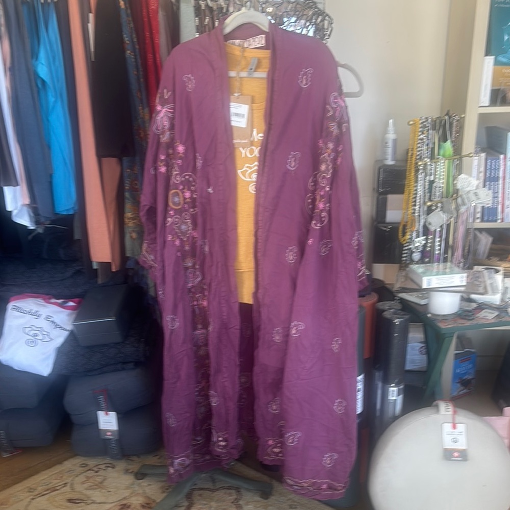 Embroidered Purple Kimono Jacket